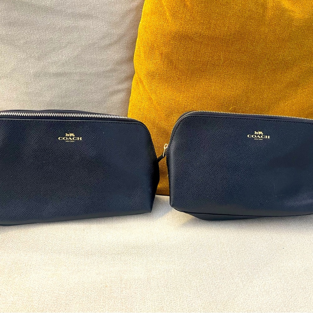 Coach Black Pebble Leather Zip Bag